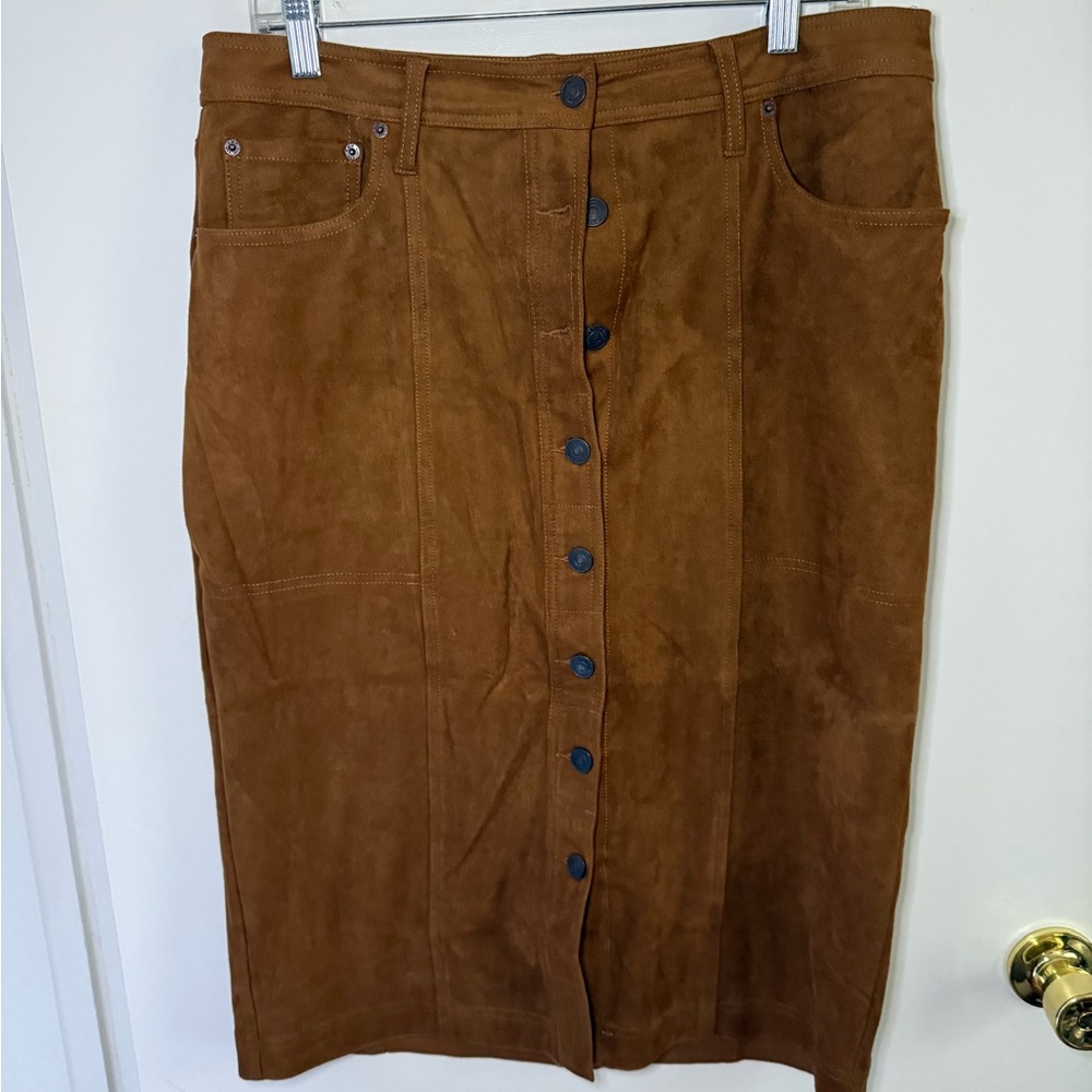 Abercrombie Button-Front Suede Skirt